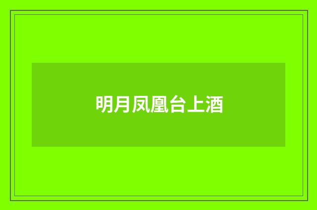 明月凤凰台上酒