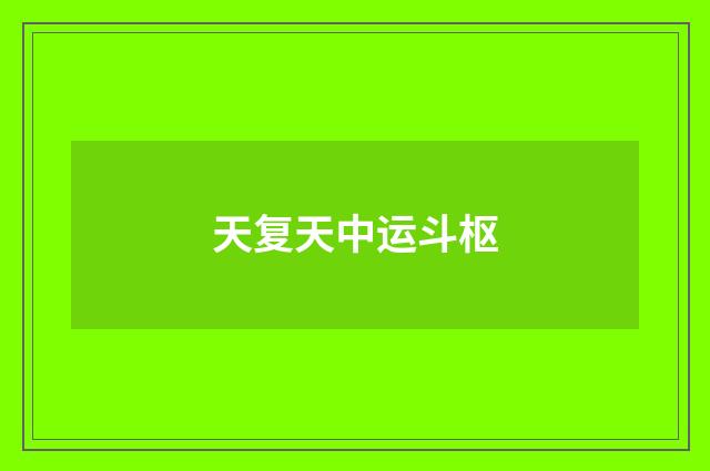 天复天中运斗枢
