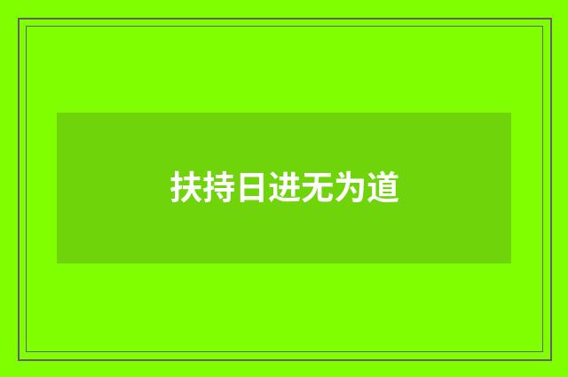 扶持日进无为道