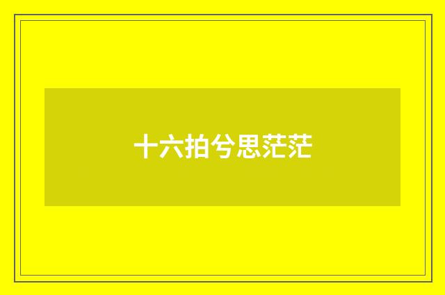 十六拍兮思茫茫