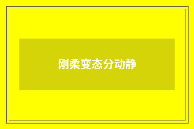刚柔变态分动静