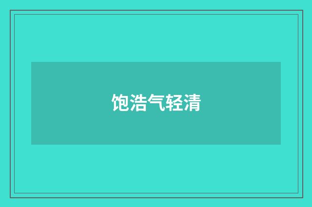 饱浩气轻清