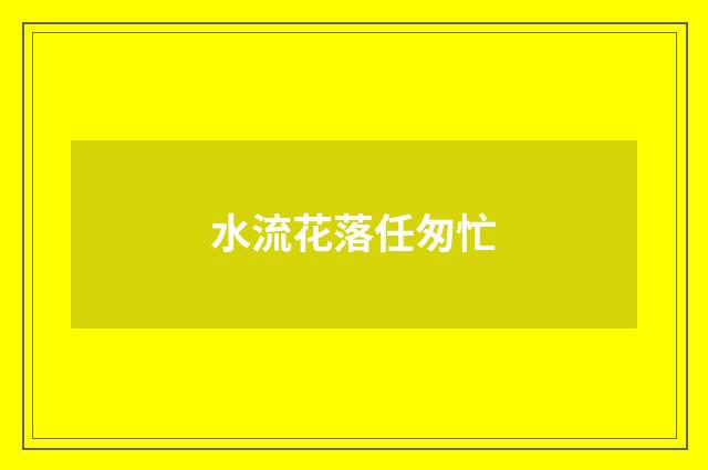 水流花落任匆忙