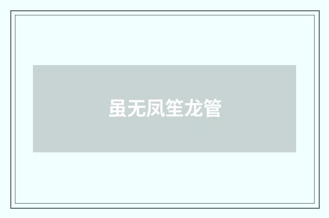虽无凤笙龙管