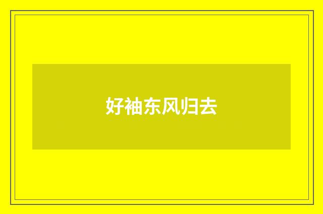 好袖东风归去