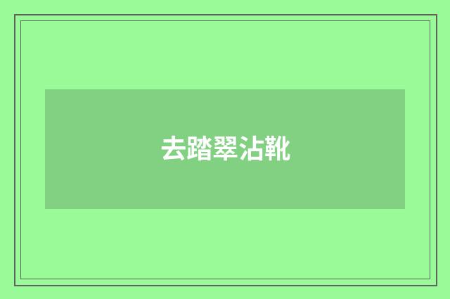 去踏翠沾靴