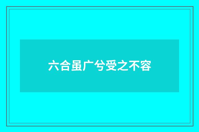 六合虽广兮受之不容