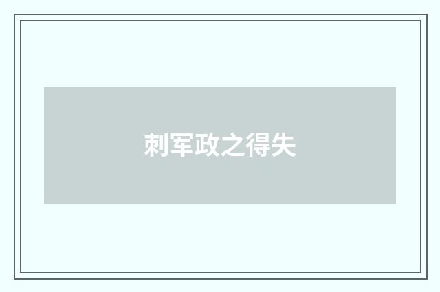 刺军政之得失
