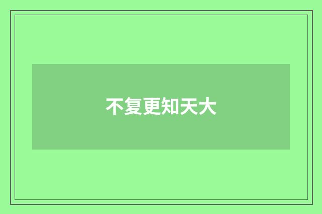 不复更知天大