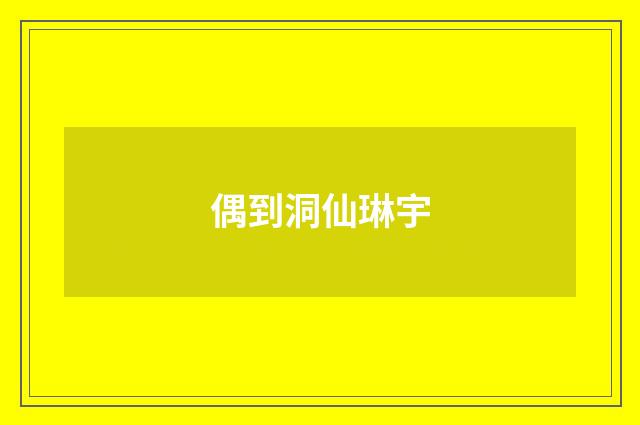 偶到洞仙琳宇