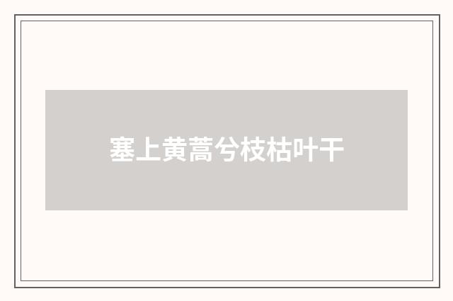 塞上黄蒿兮枝枯叶干