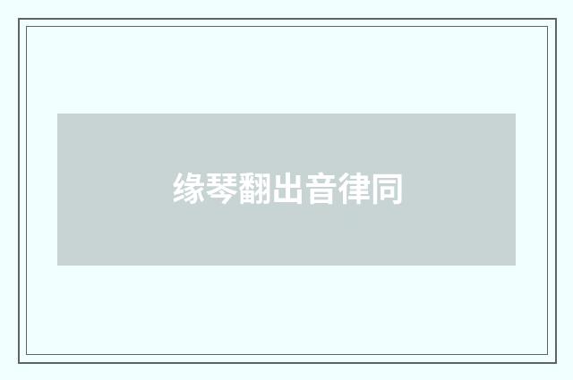缘琴翻出音律同