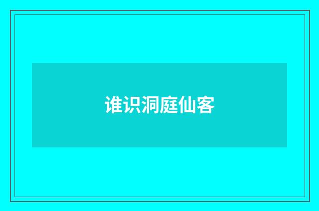 谁识洞庭仙客