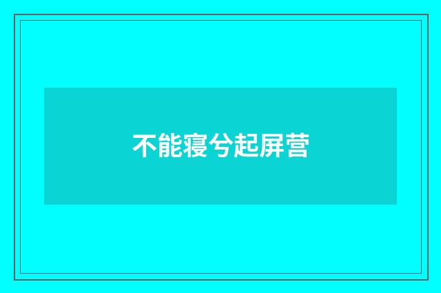 不能寝兮起屏营