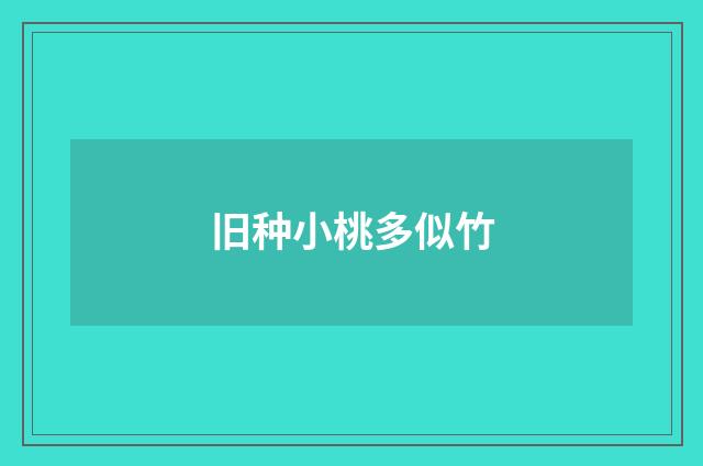 旧种小桃多似竹