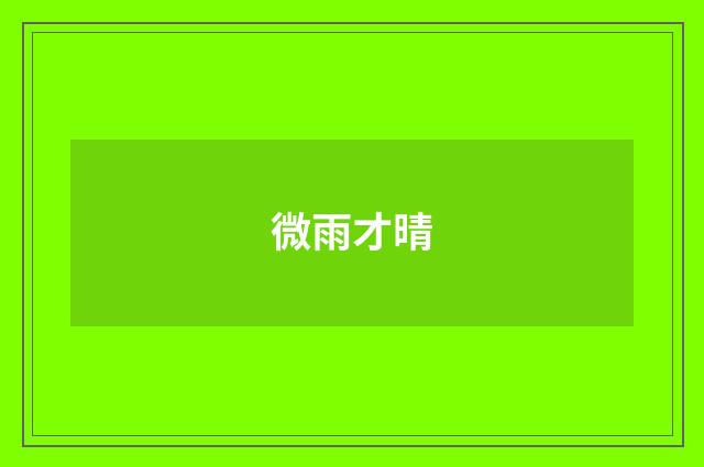 微雨才晴