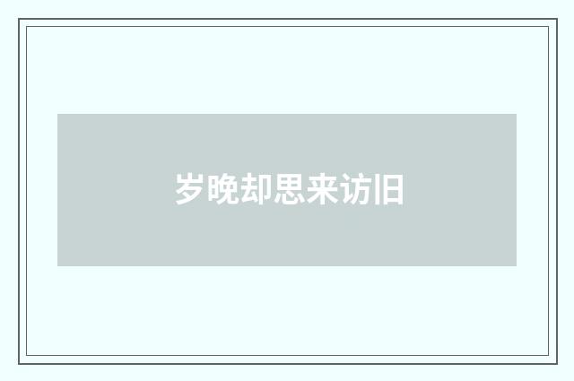 岁晚却思来访旧