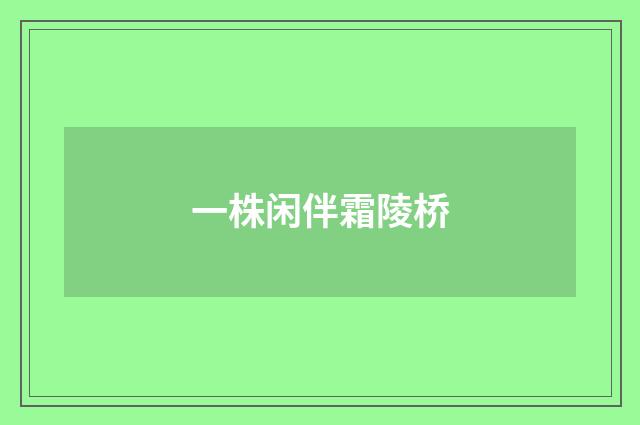 一株闲伴霜陵桥