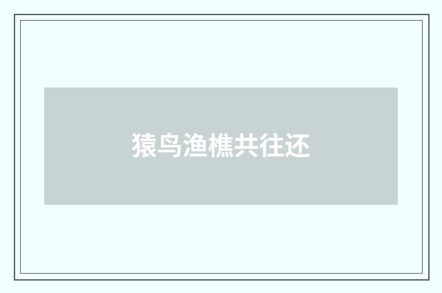 猿鸟渔樵共往还