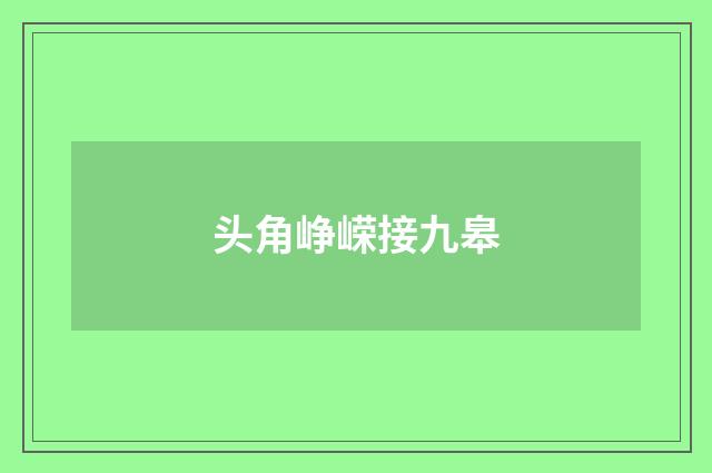 头角峥嵘接九皋