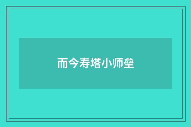 而今寿塔小师垒