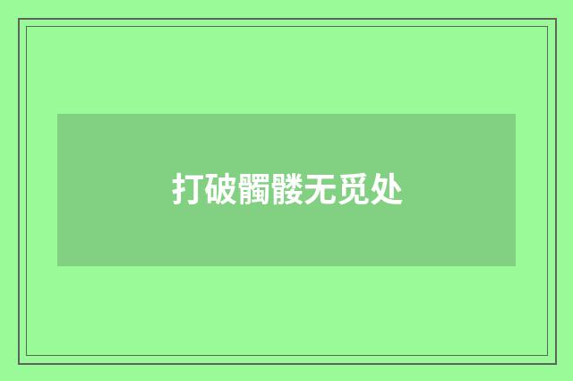 打破髑髅无觅处