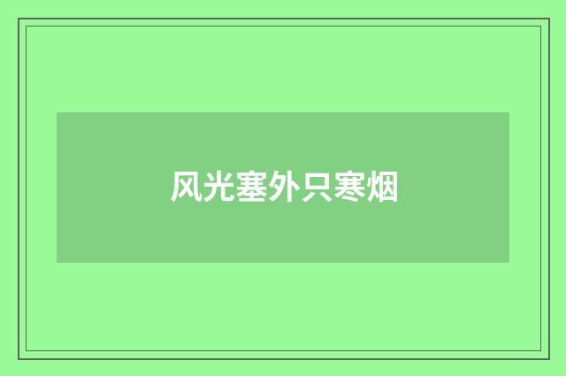风光塞外只寒烟