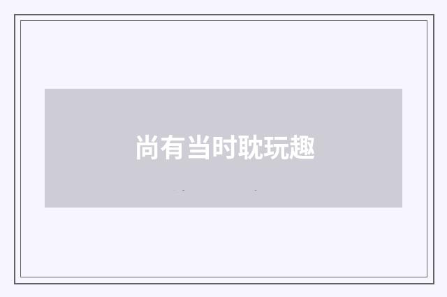 尚有当时耽玩趣