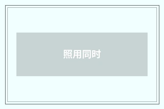 照用同时