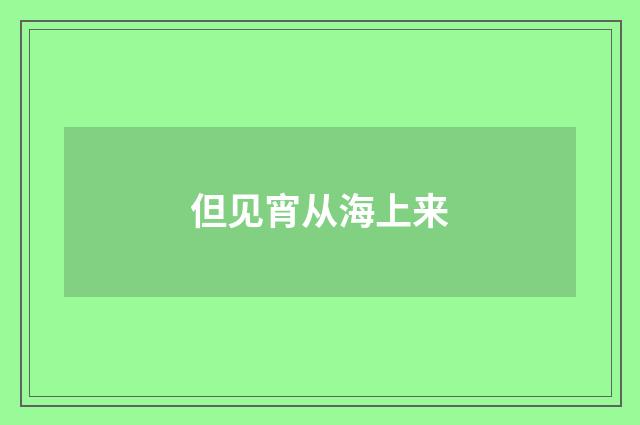 但见宵从海上来