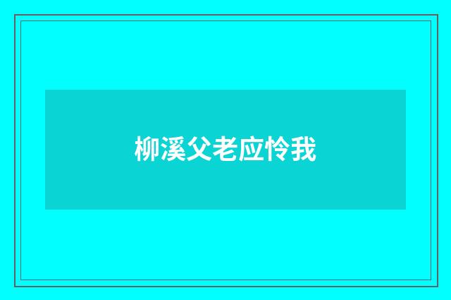 柳溪父老应怜我