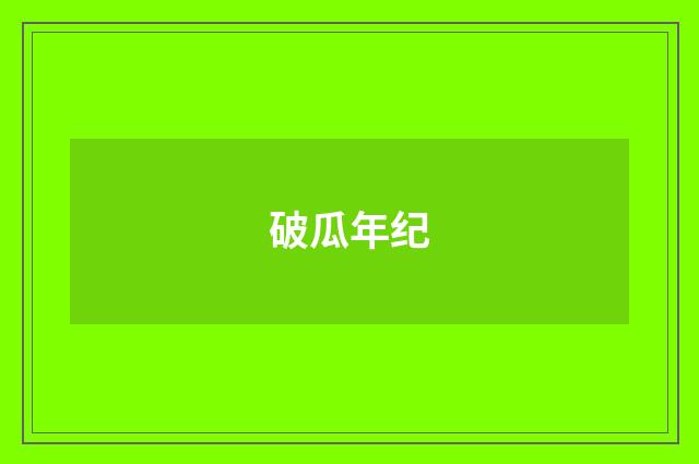 破瓜年纪