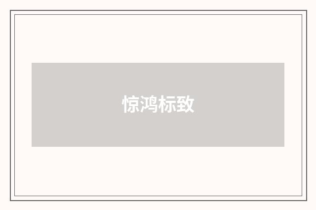 惊鸿标致