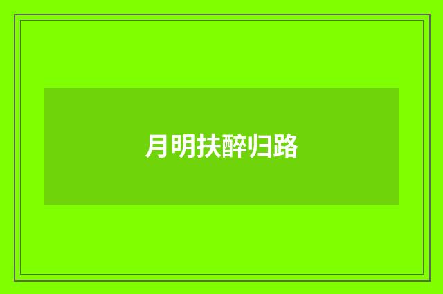 月明扶醉归路