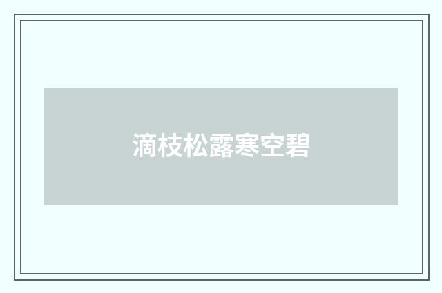 滴枝松露寒空碧