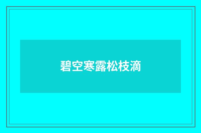 碧空寒露松枝滴