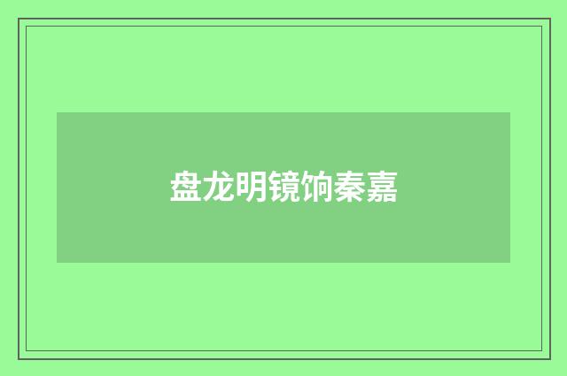盘龙明镜饷秦嘉