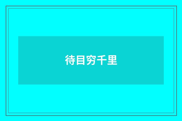 待目穷千里