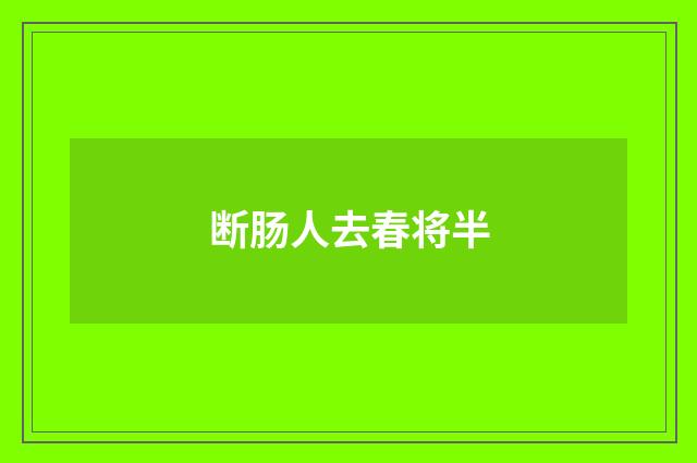 断肠人去春将半