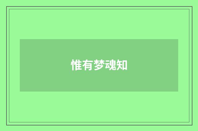 惟有梦魂知