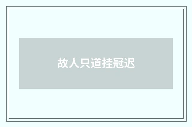 故人只道挂冠迟