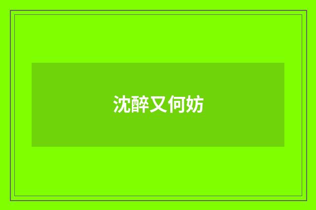 沈醉又何妨