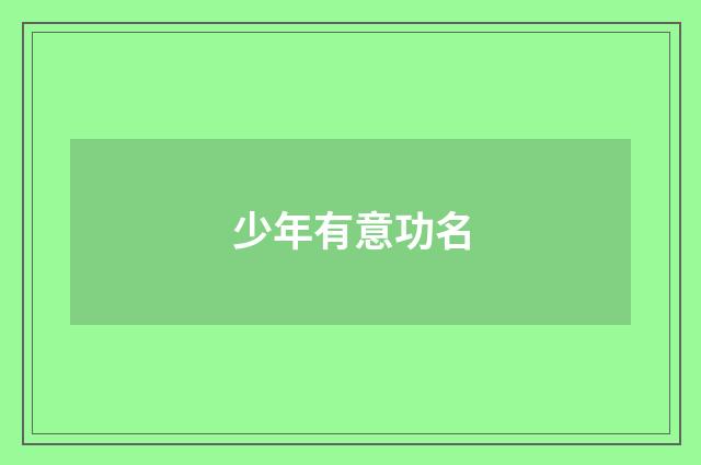 少年有意功名