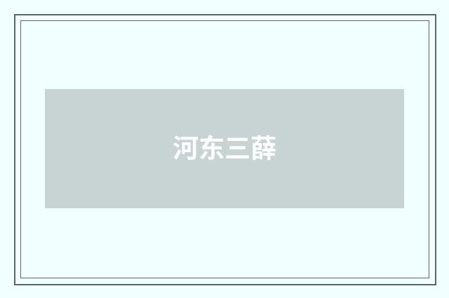 河东三薛