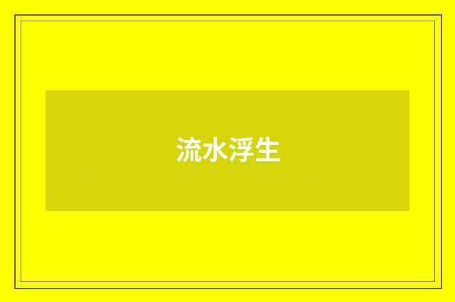 流水浮生