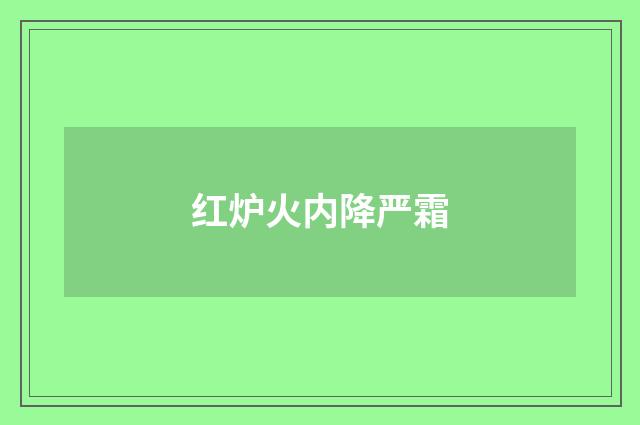 红炉火内降严霜