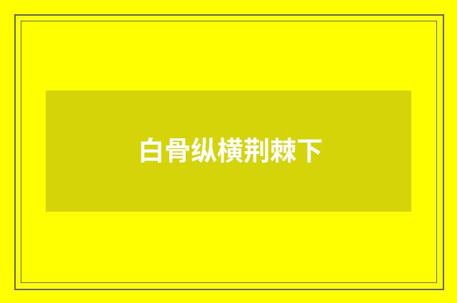 白骨纵横荆棘下