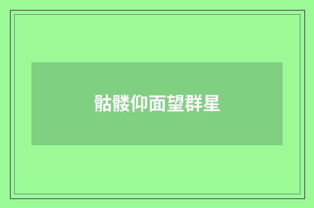 骷髅仰面望群星