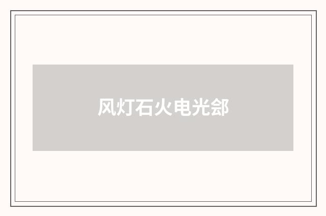风灯石火电光郐