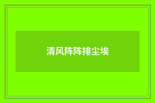 清风阵阵排尘埃